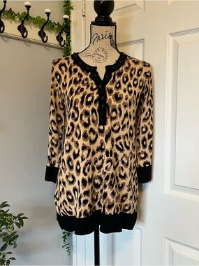 Joseph A Leopard-Pattern Tunic in Beige and Black